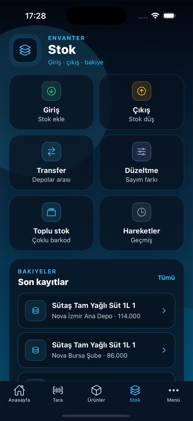 Uygulama ekranı