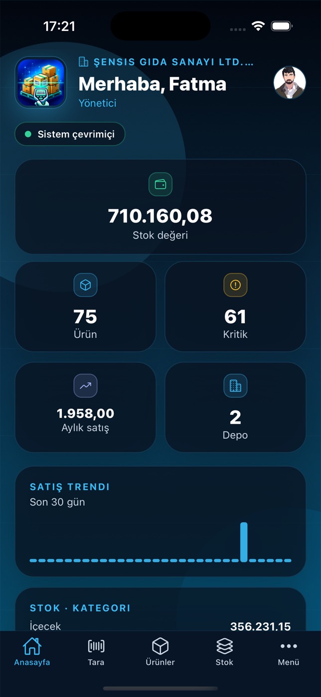 Uygulama ekranı