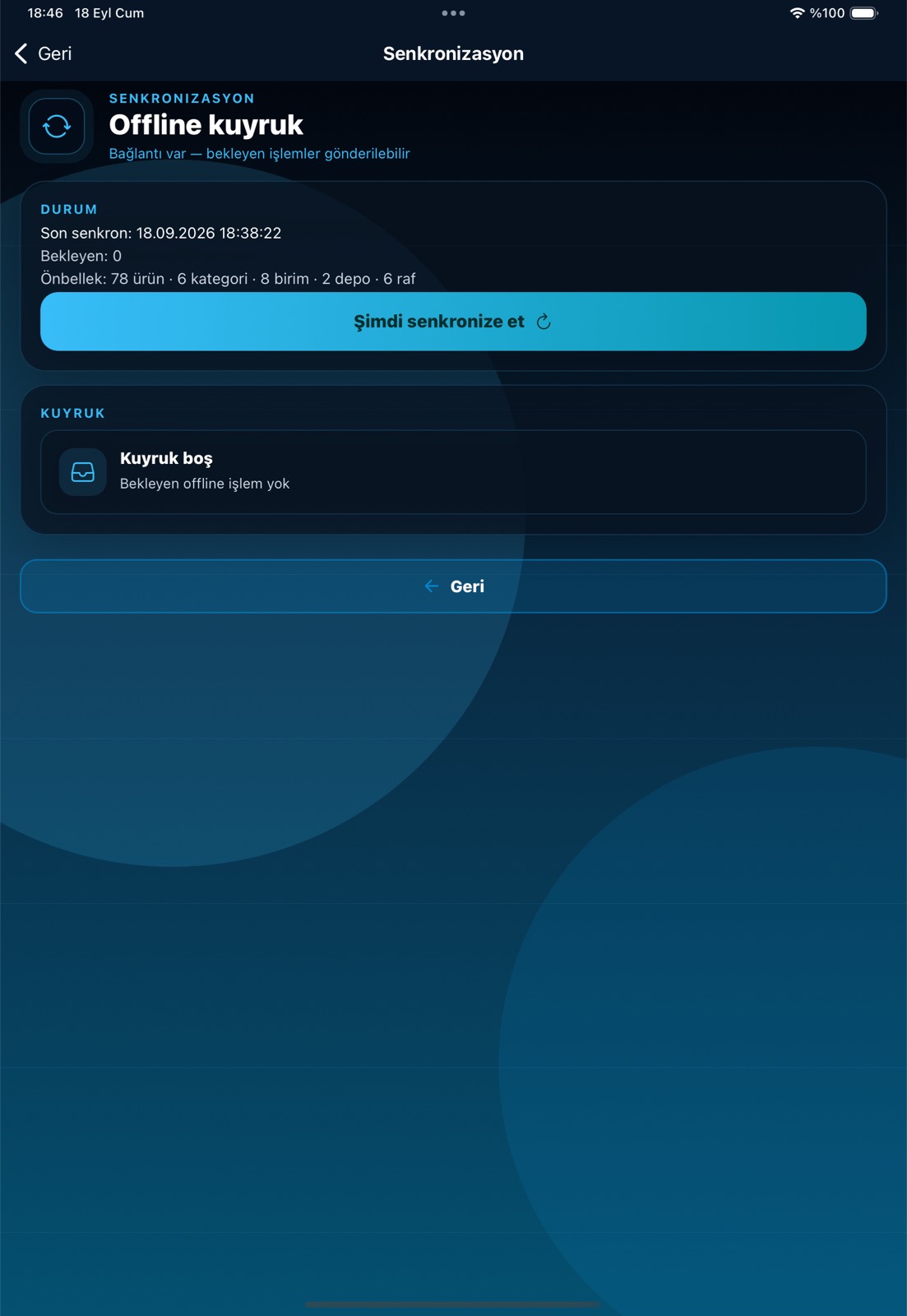 Senkronizasyon — iPad